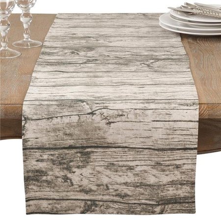 SARO LIFESTYLE SARO 426.N1672B 16 x 72 in. Rectangle Table Runner with Printed Wood Design  Natural 426.N1672B